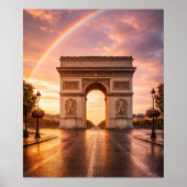 Arc de Triomphe under rainbow ポスター (正面)