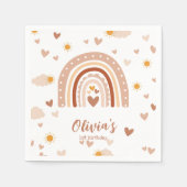 Arc en ciel Boheme - 1 an Anniversaire Fille スタンダードカクテルナプキン (正面)