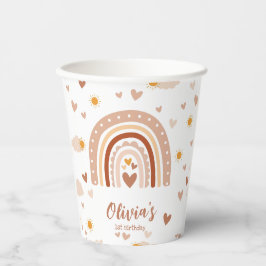 Arc en ciel Boheme - 1 an Anniversaire Fille 紙コップ