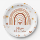 Arc en ciel boheme - Anniversaire Fille ペーパープレート (正面)