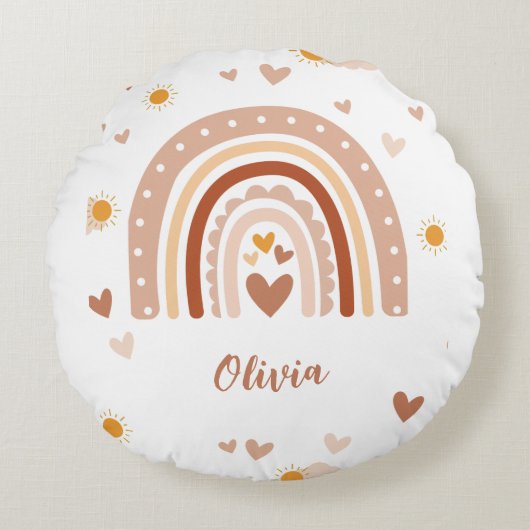 Arc en ciel Bohème personnalisé ラウンドクッション (正面)