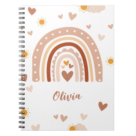 Arc-en-ciel Pastel personnalisé  ノートブック (正面)