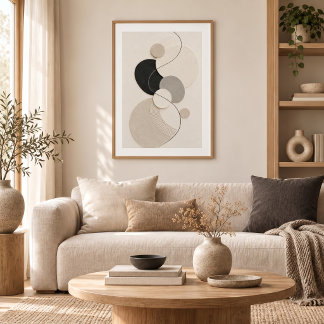 Arc Harmony | Minimal Abstract Plaster Art Print ポスター