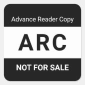 ARC Not for Sale Advance Reader Copy Book Author スクエアシール (正面)