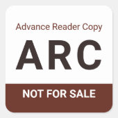 ARC Not for Sale Advance Reader Copy Book Author スクエアシール (正面)