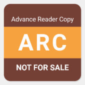ARC Not for Sale Advance Reader Copy Book Author スクエアシール (正面)