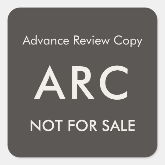 ARC Not for Sale Advance Review Copy Book Label スクエアシール (正面)