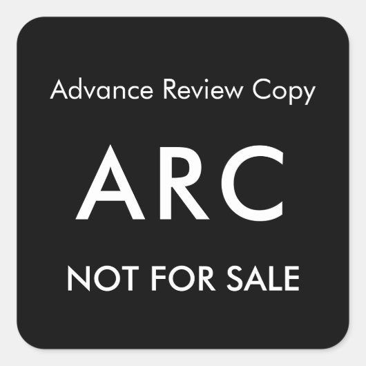 ARC Not for Sale Advance Review Copy Book Label スクエアシール (正面)