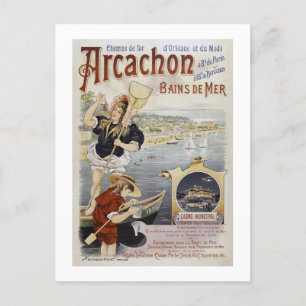 Arcachon France Vintage Poster 1896 ポストカード