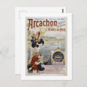 Arcachon France Vintage Poster 1896 ポストカード (正面/裏面)