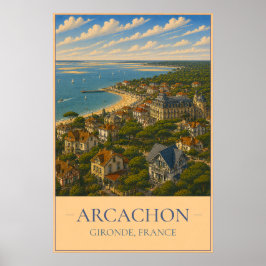 Arcachon, France – Vintage Travel Poster ポスター