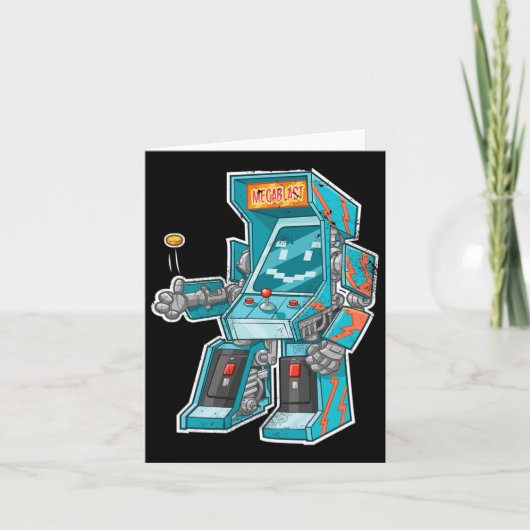 Arcade Bot- Video Game Cabinet With Joystick In Di カード (正面)