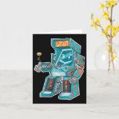 Arcade Bot- Video Game Cabinet With Joystick In Di カード (黄色い花)