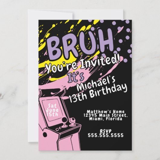 Arcade Colorful Birthday Party Pink  (正面)