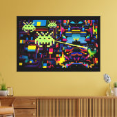 Arcade Death Machine on Patrol - Ken Gage Art キャンバスプリント (インサイチュ (リビング))