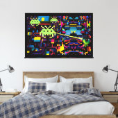 Arcade Death Machine on Patrol - Ken Gage Art キャンバスプリント (インサイチュ (寝室))