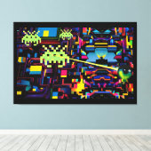 Arcade Death Machine on Patrol - Ken Gage Art キャンバスプリント (インサイチュ (ウッドフロア))