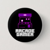 Arcade Gamer - Upright Cabinet With Purple Style  缶バッジ (正面)