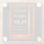 Arcade “Insert Coin to Play” Custom Name Coaster ガラスコースター (裏面)