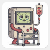 Arcade Video Game Birthday | Level Up Gamer スクエアシール (正面)