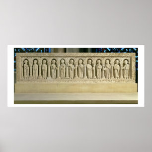 Arcadesの下の使徒,彫られたレリーフ、 浮き彫り, c.1150 (sto ポスター