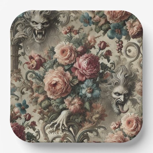 🩸 Arcane Altars – Gothic Victorian ペーパープレート (正面)