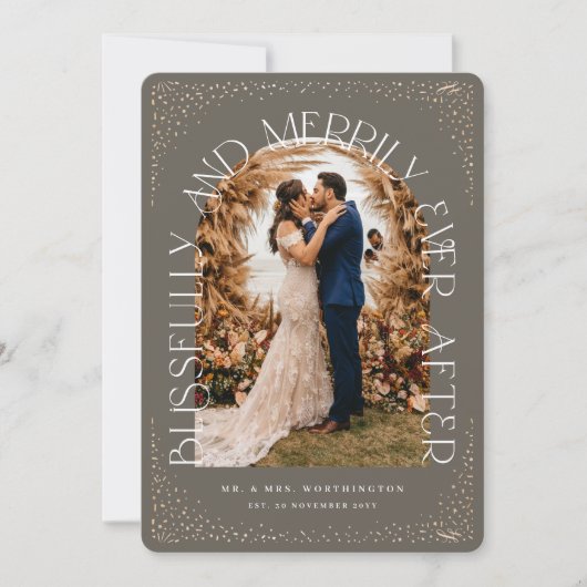 Archの写真を撮った後、幸せそうに楽し結婚く シーズンカード (正面)