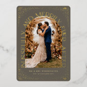 Archの写真を撮った後、幸せそうに楽し結婚く 箔シーズンカード (正面)