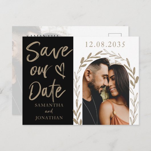 Archエレガント写真救日の結婚値 案内ポストカード (正面/裏面)