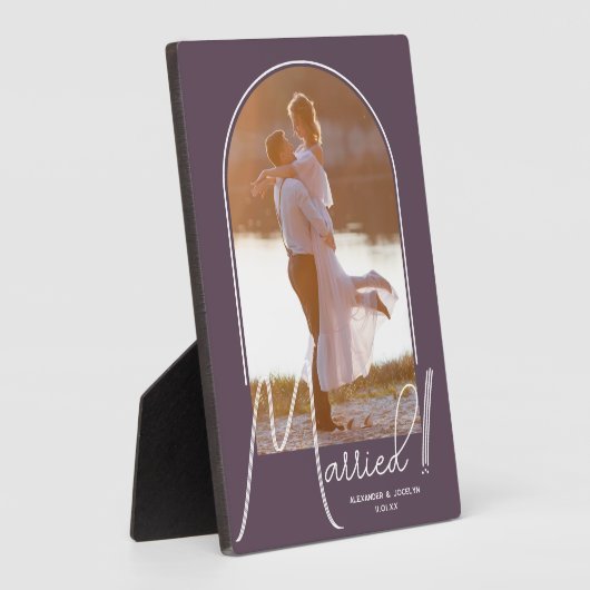 Archエレガント結婚フォトパープル フォトプラーク (側面)