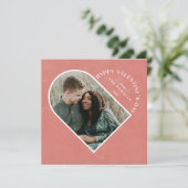 Archハートバレンタインデーの写真カード – サーモン 招待状 (スタンド正面)