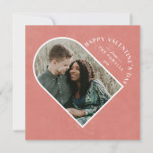 Archハートバレンタインデーの写真カード – サーモン 招待状 (正面)