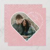 Archハートバレンタインデーの写真カード – ピンク 招待状 (正面/裏面)