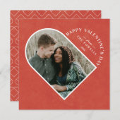 Archハートバレンタインデーの写真カード – 赤 招待状 (正面/裏面)