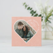 Archハートバレンタインデーの写真カード – Peach 招待状 (スタンド正面)