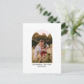 ArchフォトシンプルエレガントChic Save the Date ポストカード (スタンド正面)