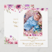 Archフォトフローラスクリプトサンキューベビー誕生 案内ポストカード (正面/裏面)