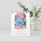 Archフォトフローラスクリプトサンキューベビー誕生 案内ポストカード (スタンド正面)