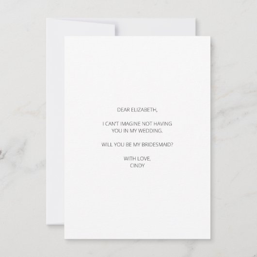 Archフレーム写真は私のブライドメイドのカード サンキューカード (裏面)