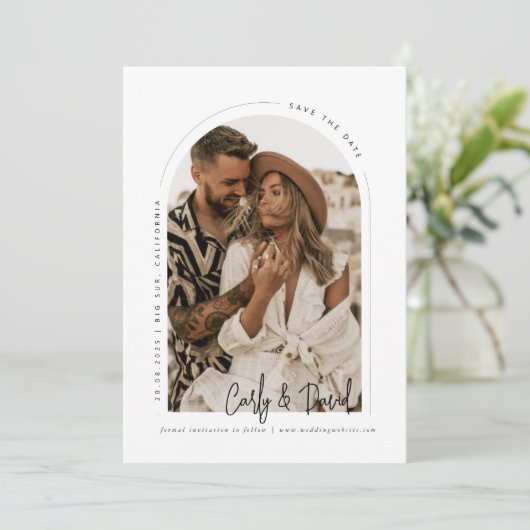 Archミニマル Save the Date招待状 招待状 (スタンド正面)