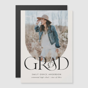 ArchモダンシンプルBoho 3枚Photo Graduation Mag マグネット招待状