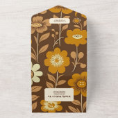 Archモダンレトロ70sフローラ結婚 オールインワン招待状 (外側)