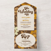 Archモダンレトロ70sフローラ結婚 オールインワン招待状 (内側)