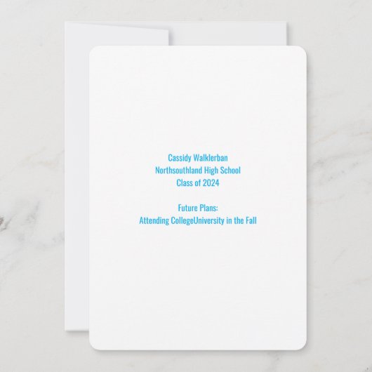 Archモダン写真カラフル卒業発表 招待状 (裏面)