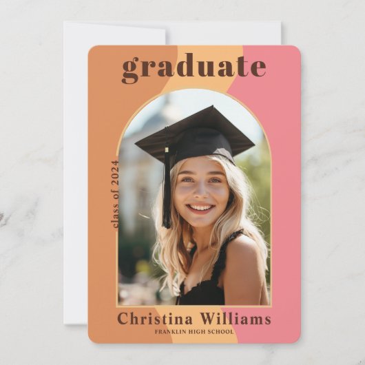 Archモダン写真卒業 案内状 (正面)