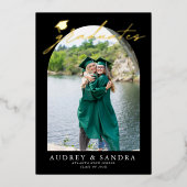 Archモダン卒業生ダブル卒業パーティー 箔招待状 (正面)