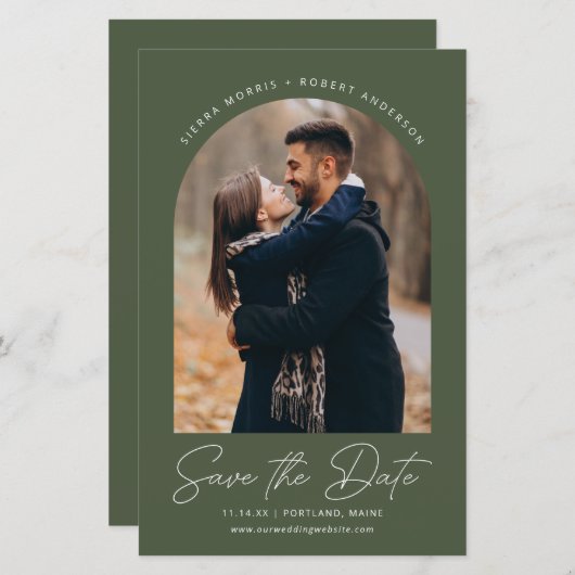 Archモダン日付の発結婚表を保存 (正面/裏面)