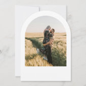 Arch写真エレガント書道結婚の 招待状 (裏面)