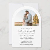 Arch写真エレガント書道結婚の 招待状 (正面)