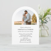 Arch写真エレガント書道結婚の 招待状 (スタンド正面)